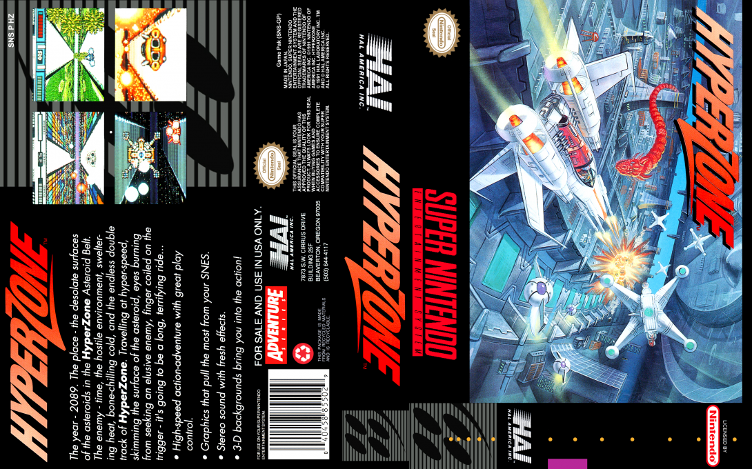 HyperZone [US] snes 1991 Box Art