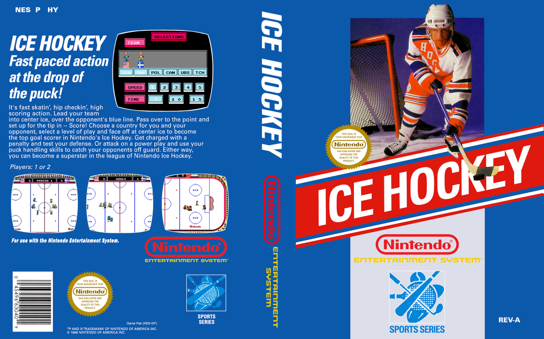 Ice Hockey [US] nes 1988 Box Art