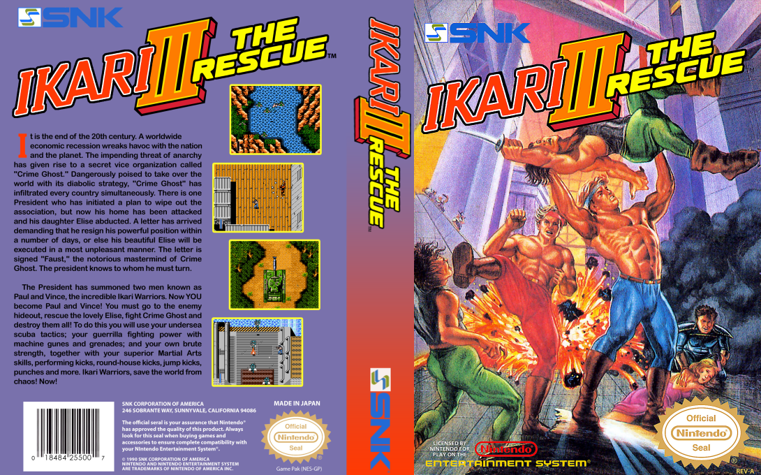 Ikari III : The Rescue [US] nes 1991 Box Art