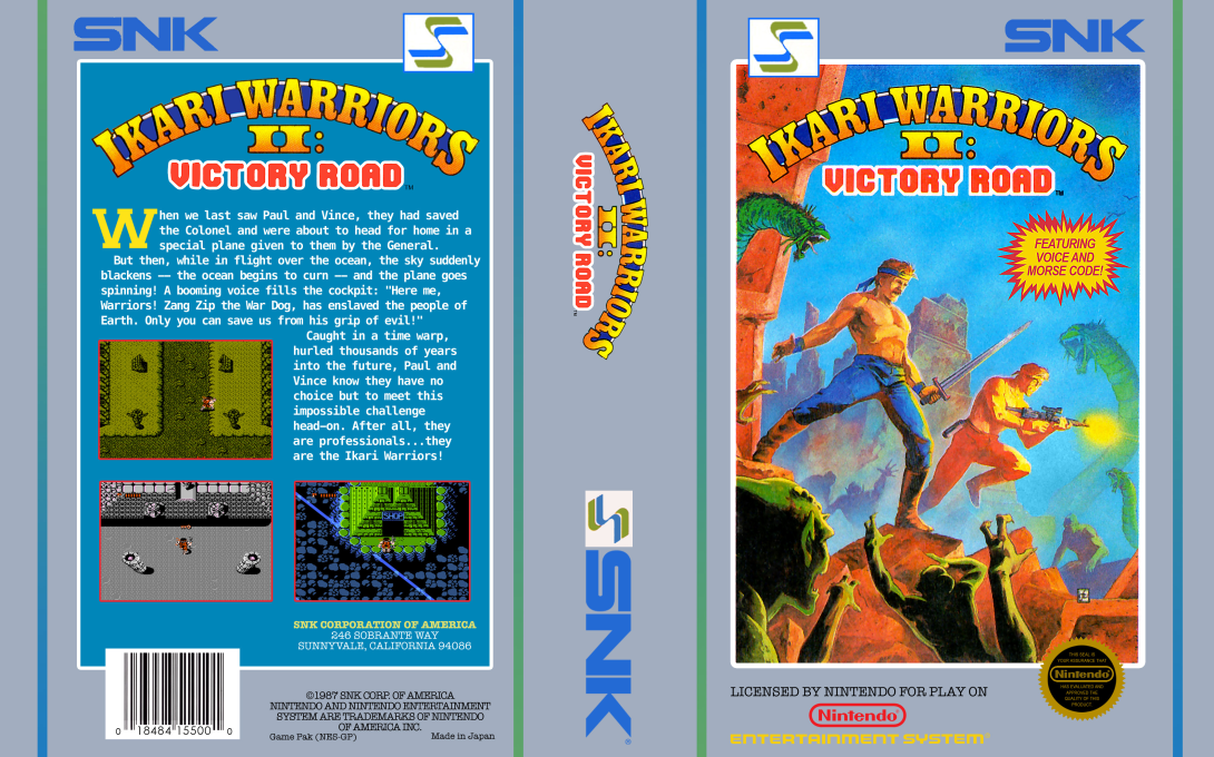 Ikari Warriors II : Victory Road [US] nes 1988 Box Art