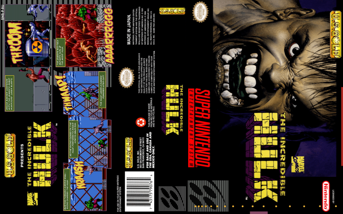 The Incredible Hulk [US] snes 1994 Box Art