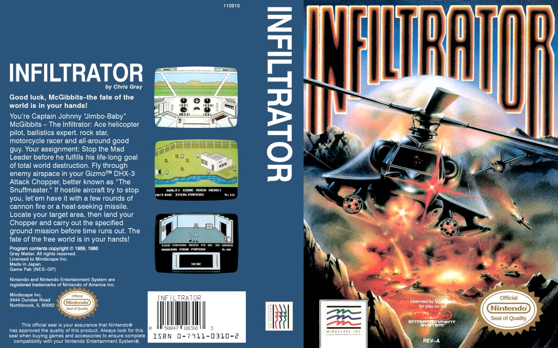 Infiltrator [US] nes 1990 Box Art