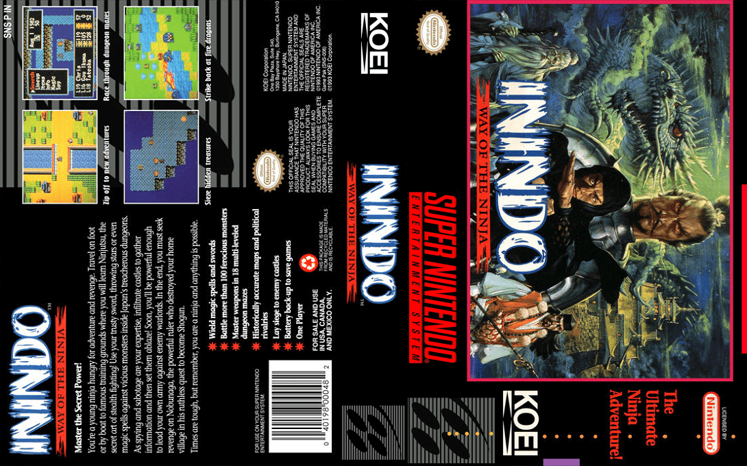Inindo : Way of the Ninja [US] snes 1993 Box Art