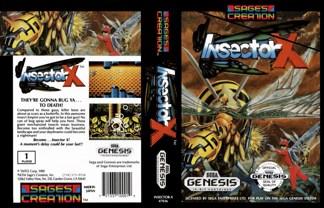 Insector X [US] segaMD 1990 Box Art