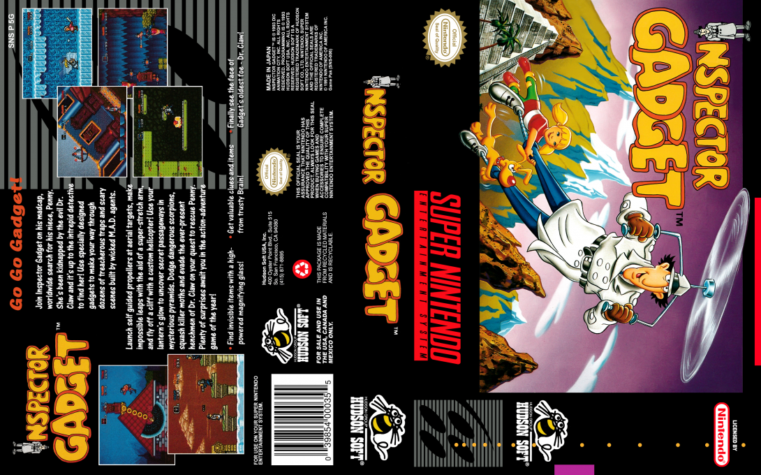 Inspector Gadget [US] snes 1993 Box Art