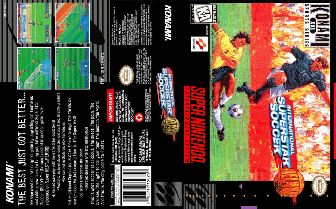 International Superstar Soccer Deluxe [US] snes 1995 Box Art