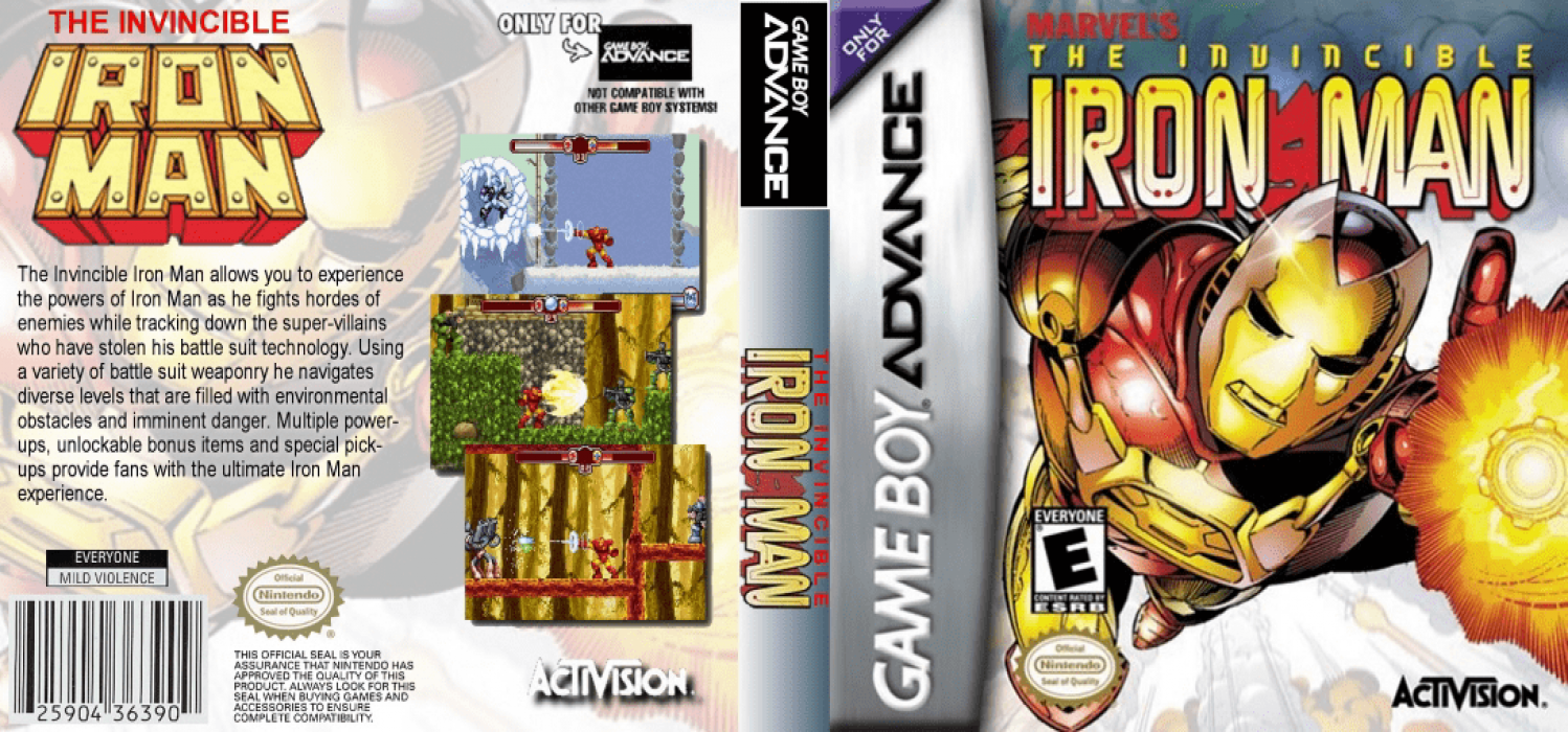 The Invincible Iron Man [US,EU] gba 2002 Box Art