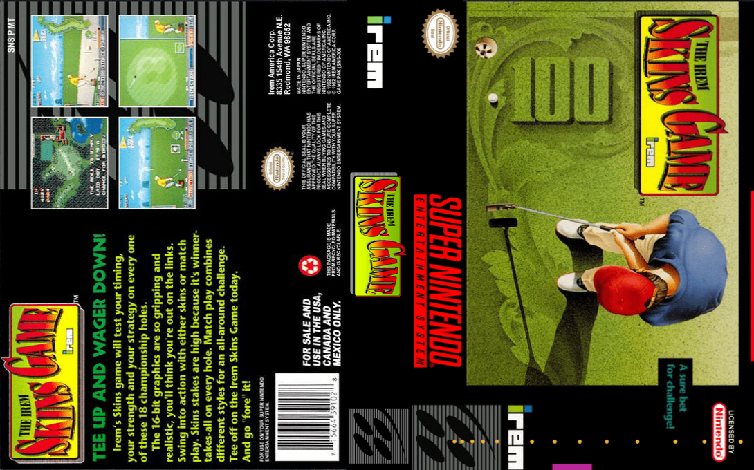 The Irem Skins Game [US] snes 1992 Box Art