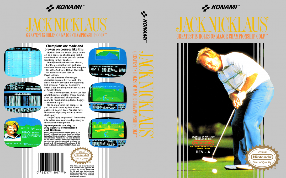 Jack Nicklaus’ Greatest 18 Holes of Major Champion [US] nes 1990 Box Art
