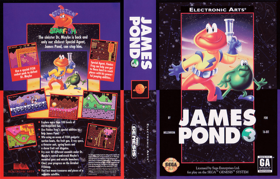 James Pond 3 [US,EU] segaMD 1993 Box Art