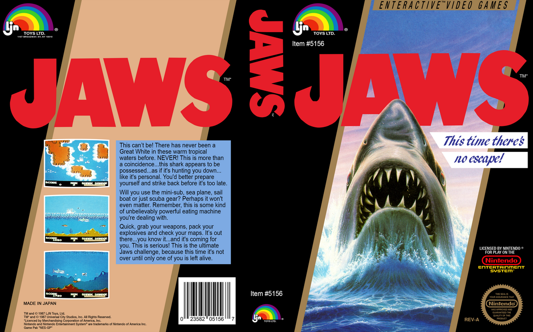 Jaws [US] nes 1987 Box Art
