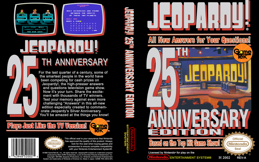 Jeopardy! 25th Anniversary Edition [US] nes 1990 Box Art