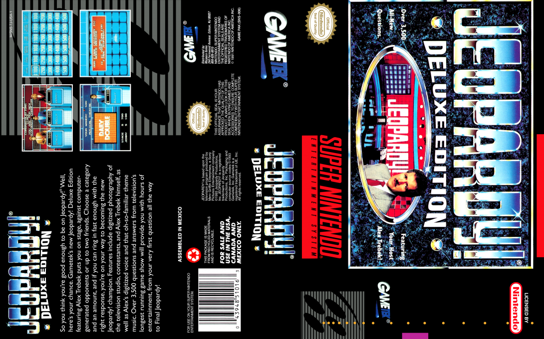 Jeopardy! : Deluxe Edition [US] snes 1994 Box Art