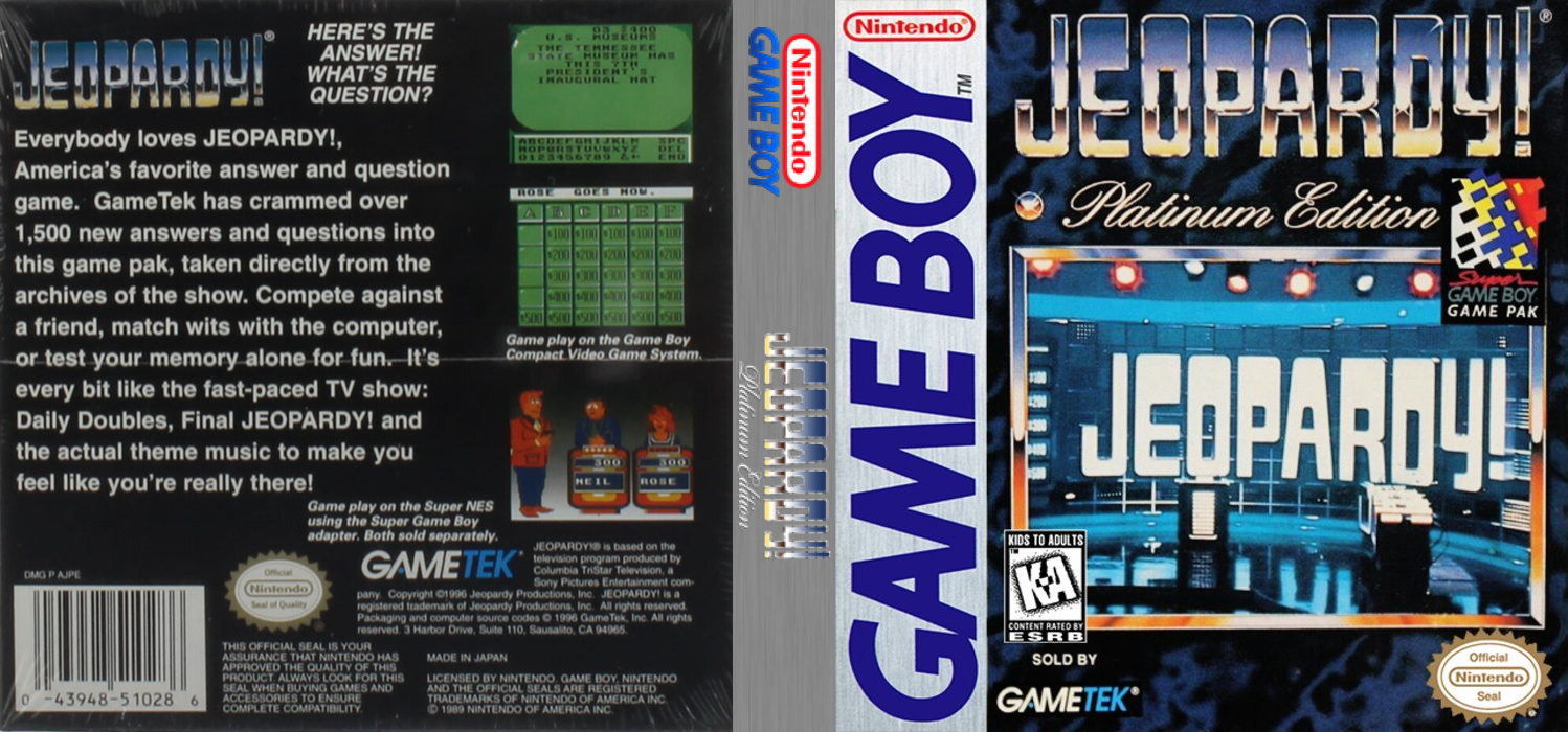 Jeopardy! : Platinum Edition [US] gb 1996 Box Art