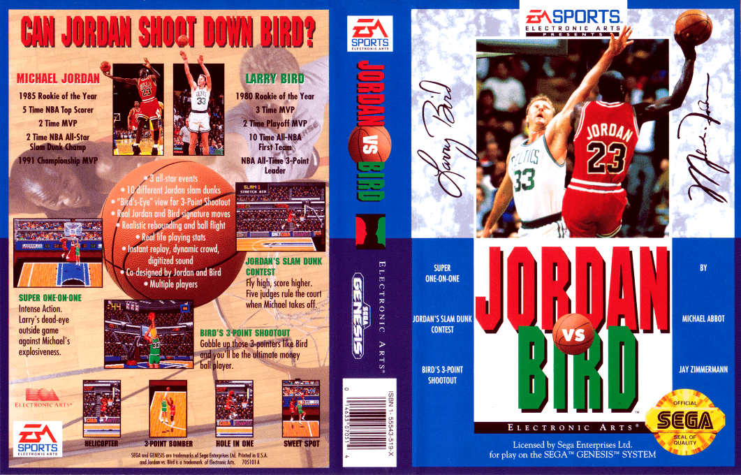 Jordan vs Bird [US,EU] segaMD 1992 Box Art