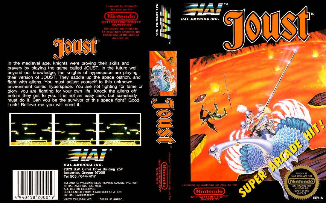 Joust [US] nes 1988 Box Art