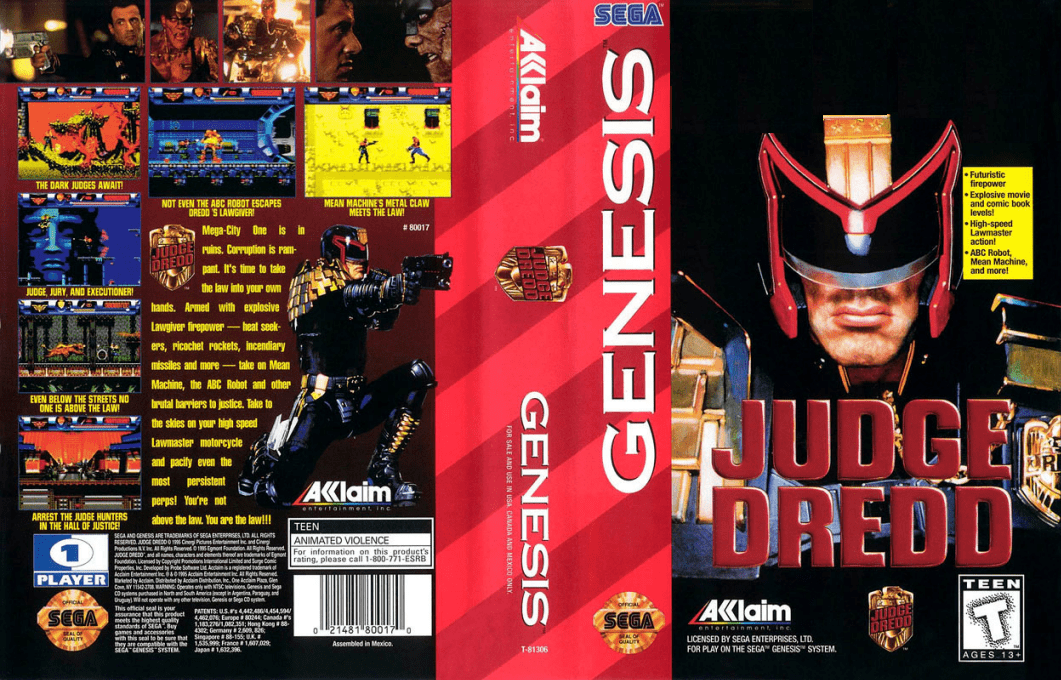 Judge Dredd [WOR] segaMD 1995 Box Art
