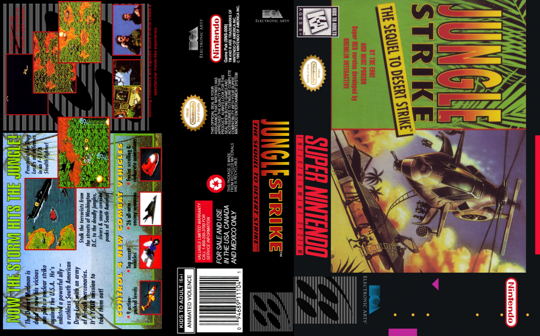 Jungle Strike [US] snes 1993 Box Art
