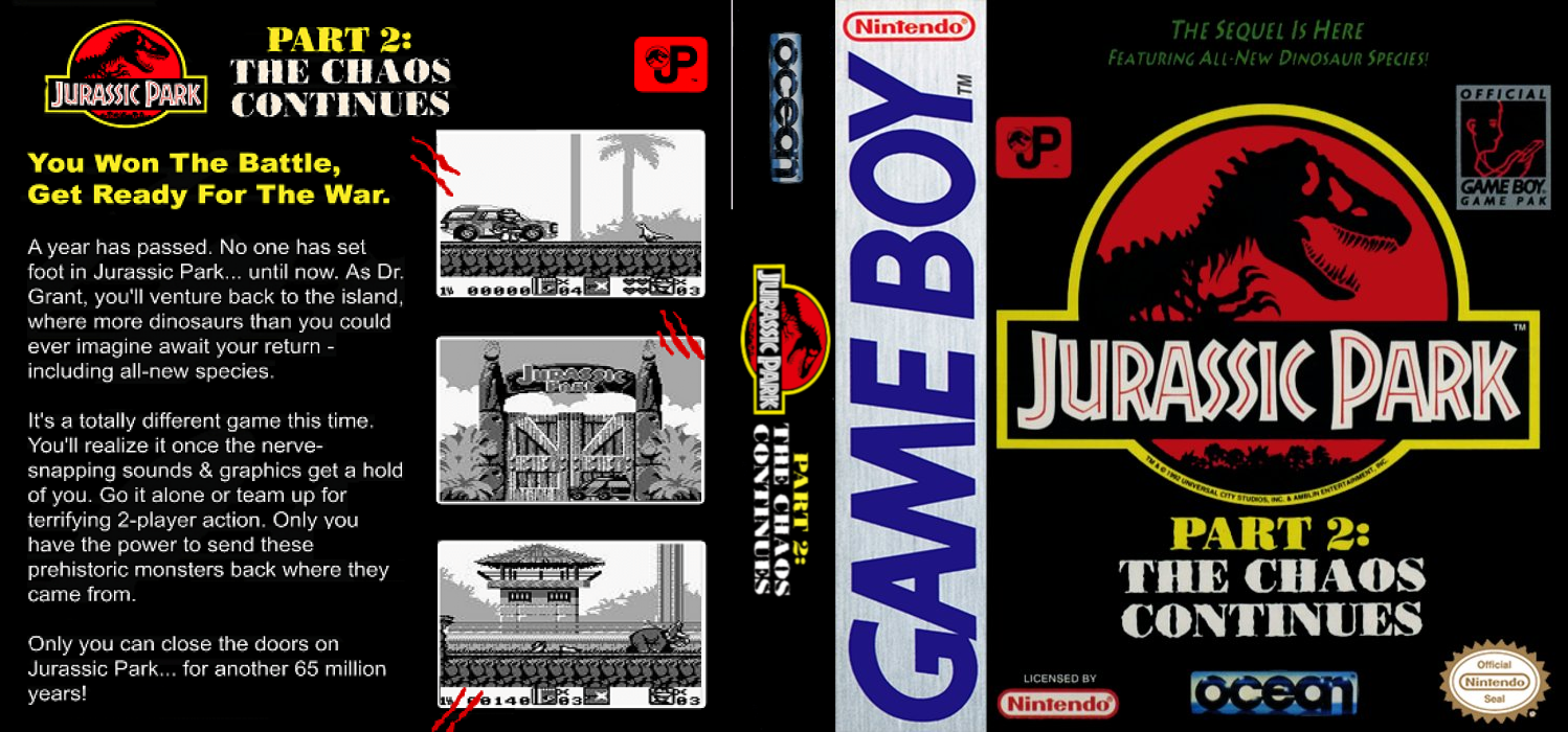 Jurassic Park Part 2 : The Chaos Continues [US,EU] gb 1994 Box Art