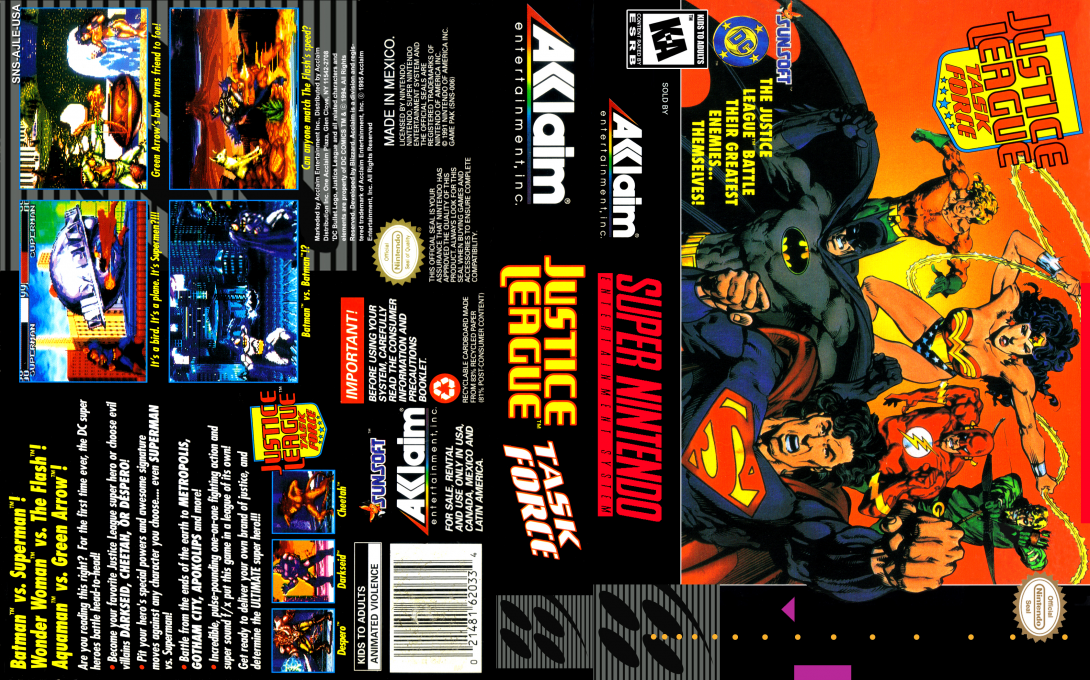 Justice League Task Force [US] snes 1995 Box Art