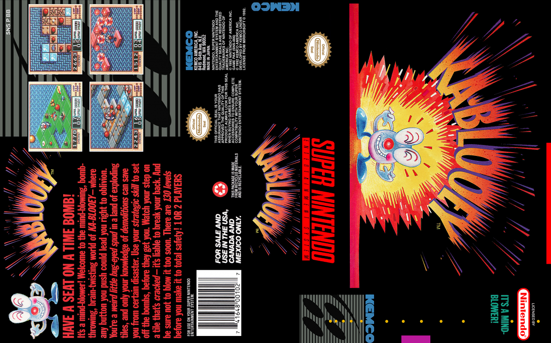 Ka-blooey [US] snes 1992 Box Art