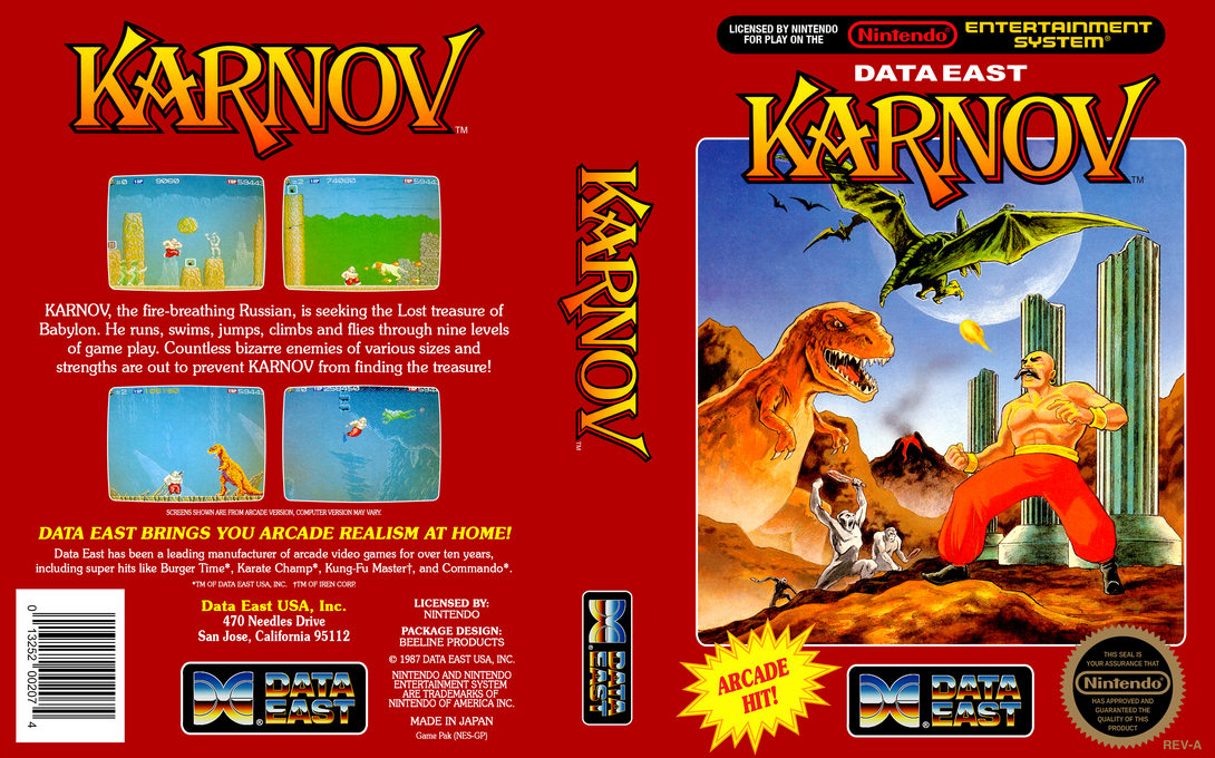 Karnov [US] nes 1988 Box Art