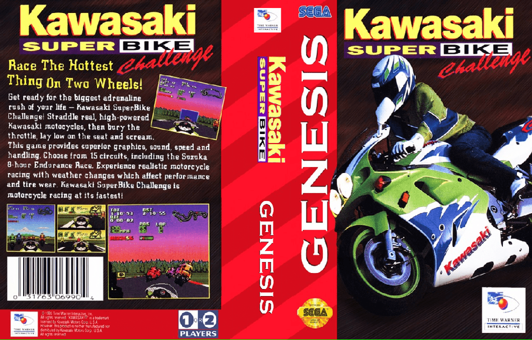 Kawasaki Superbike Challenge [US,EU] segaMD 1994 Box Art
