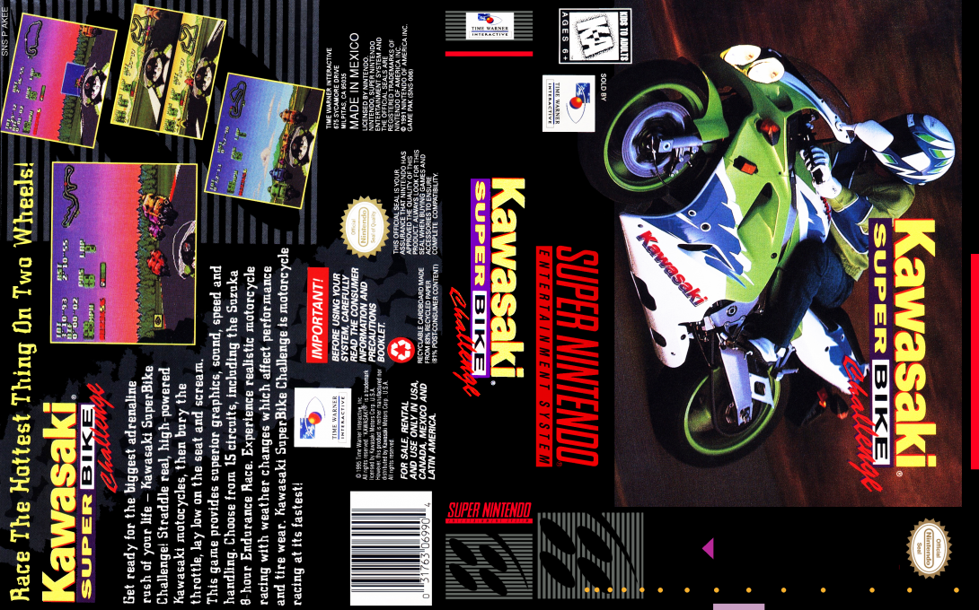 Kawasaki Superbike Challenge [US] snes 1995 Box Art