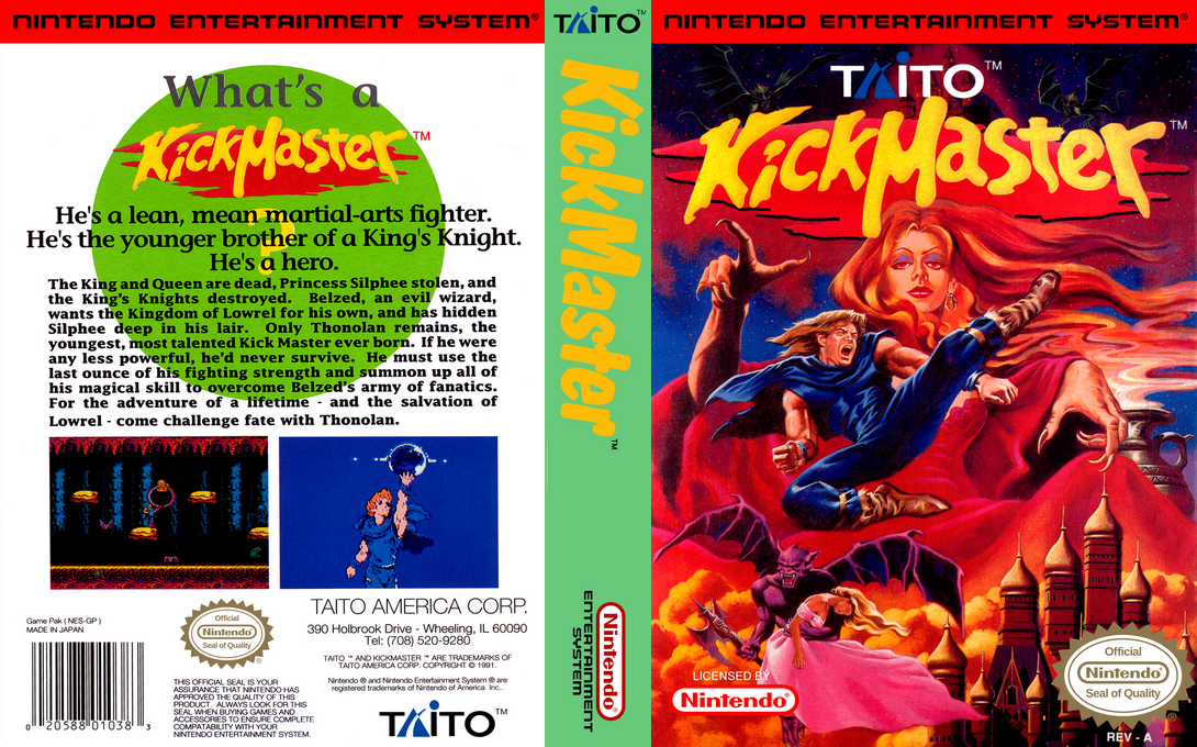 KickMaster [US] nes 1992 Box Art
