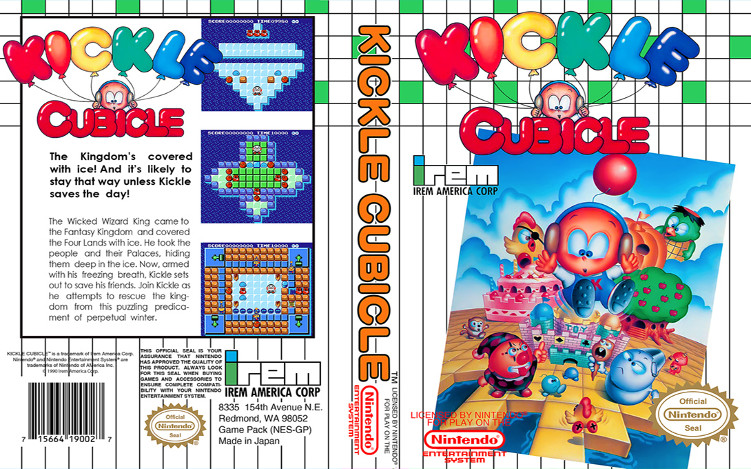 Kickle Cubicle [US] nes 1990 Box Art