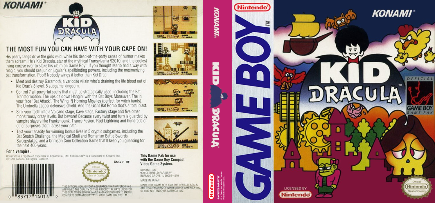 Kid Dracula [US,EU] gb 1993 Box Art