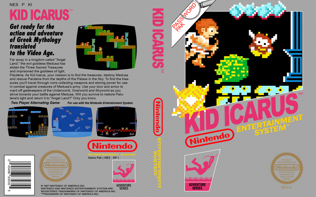 Kid Icarus [US,EU] nes 1987 Box Art