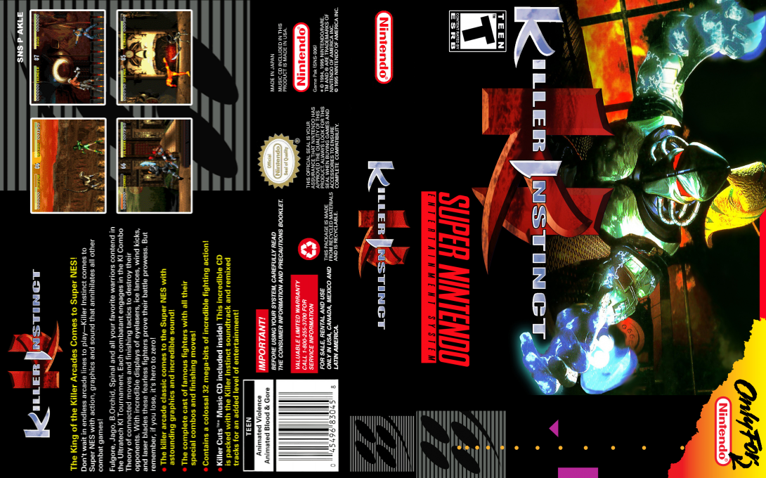Killer Instinct [US] snes 1995 Box Art