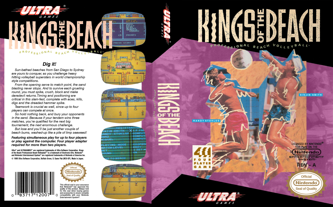 Kings of the Beach [US] nes 1990 Box Art