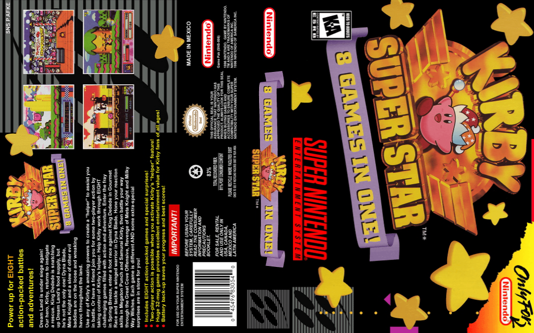 Kirby Super Star [US] snes 1996 Box Art