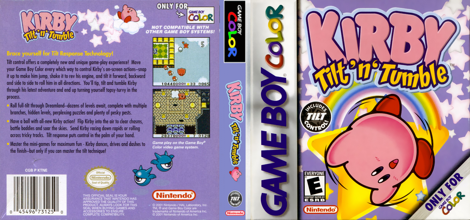 Kirby : Tilt ‘n’ Tumble [US] gbc 2001 Box Art