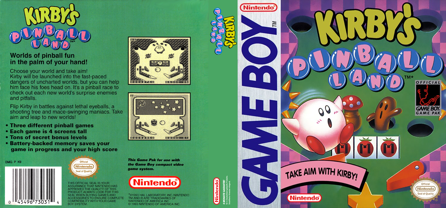 Kirby no Pinball [US,EU] gb 1993 Box Art