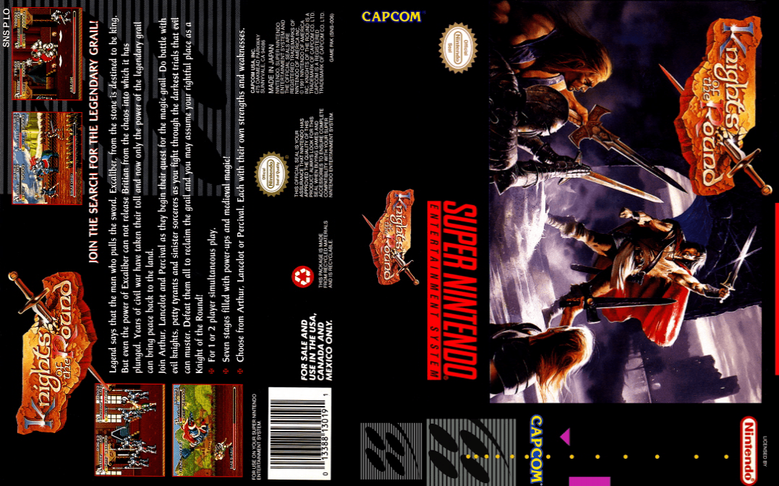 Knights of the Round [US] snes 1994 Box Art