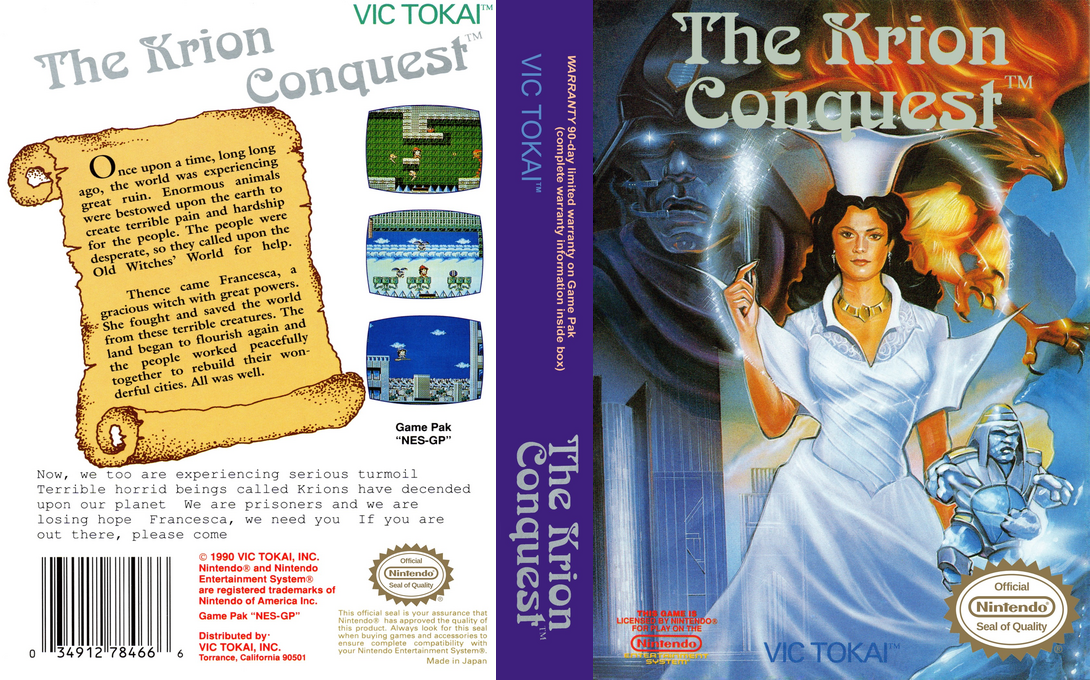 The Krion Conquest [US] nes 1991 Box Art