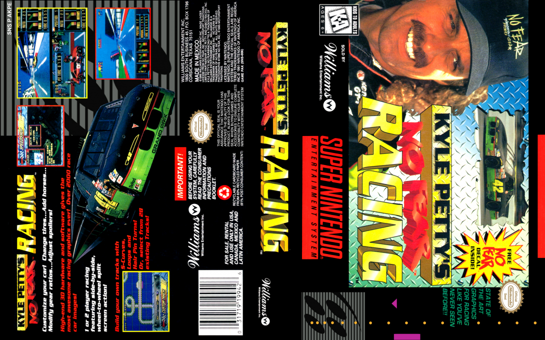 Kyle Petty’s No Fear Racing [US] snes 1995 Box Art