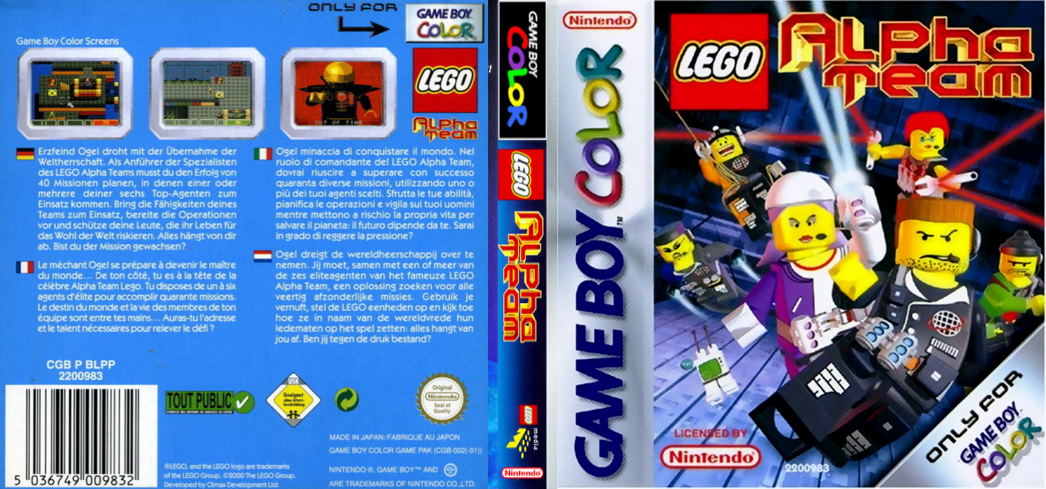 LEGO Alpha Team [US] gbc 2000 Box Art