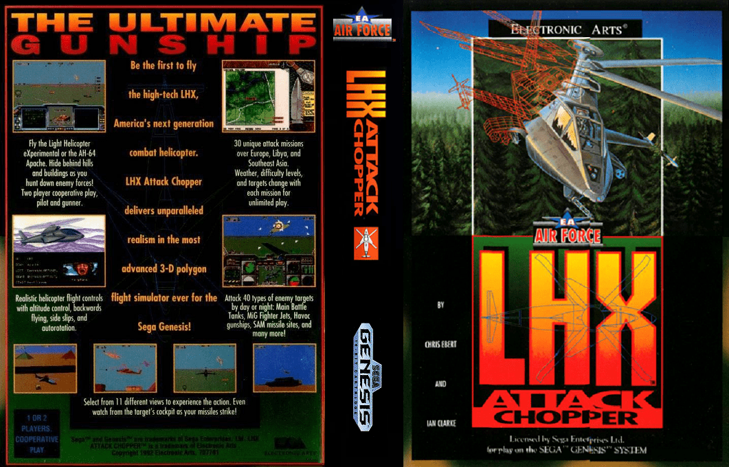 LHX Attack Chopper [US,EU] segaMD 1992 Box Art