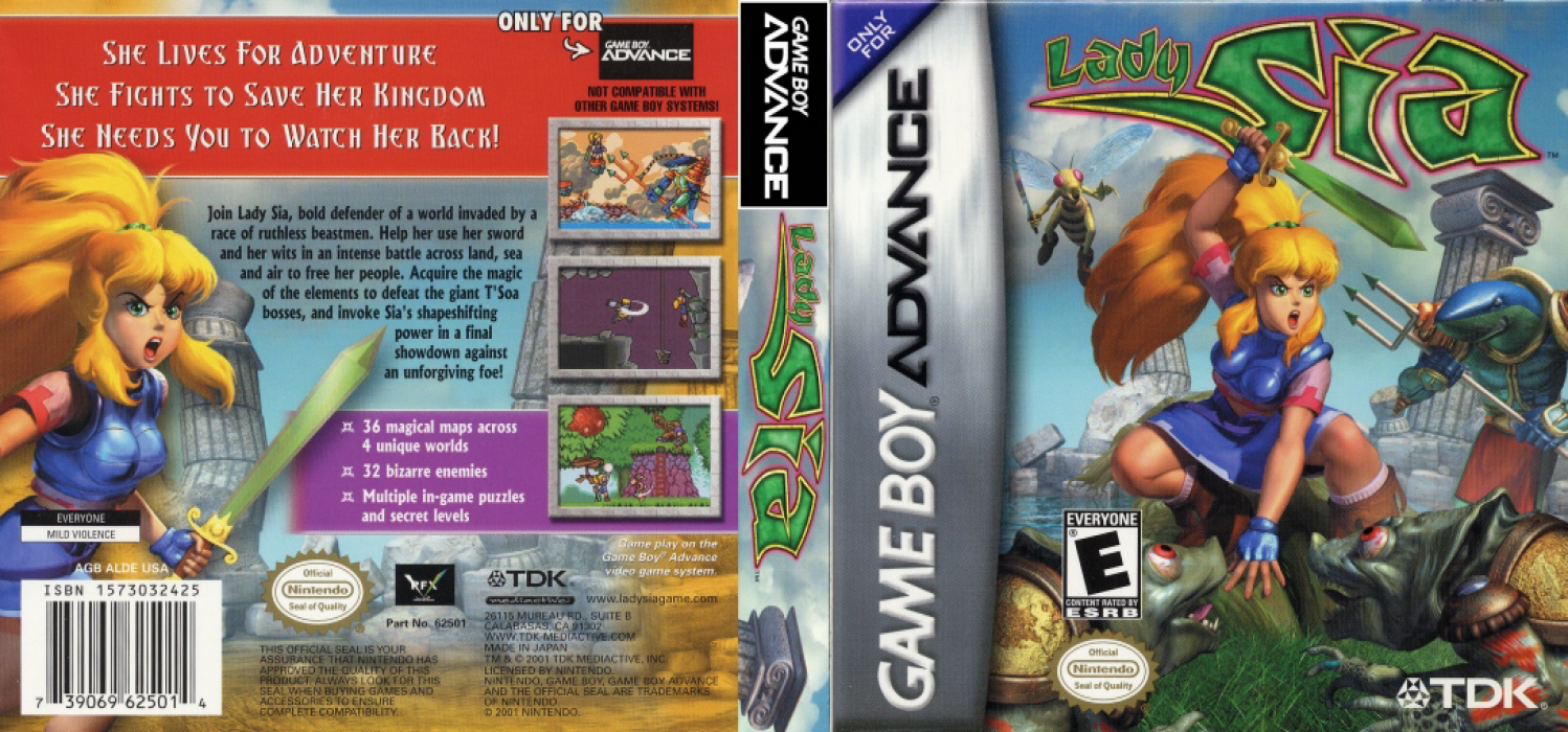Lady Sia [US] gba 2001 Box Art