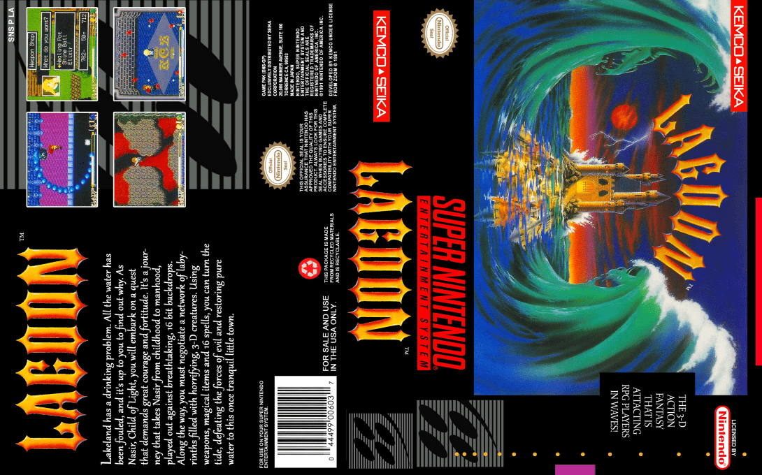 Lagoon [US] snes 1991 Box Art