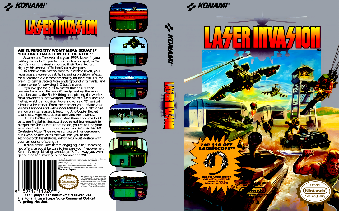 Laser Invasion [US] nes 1991 Box Art