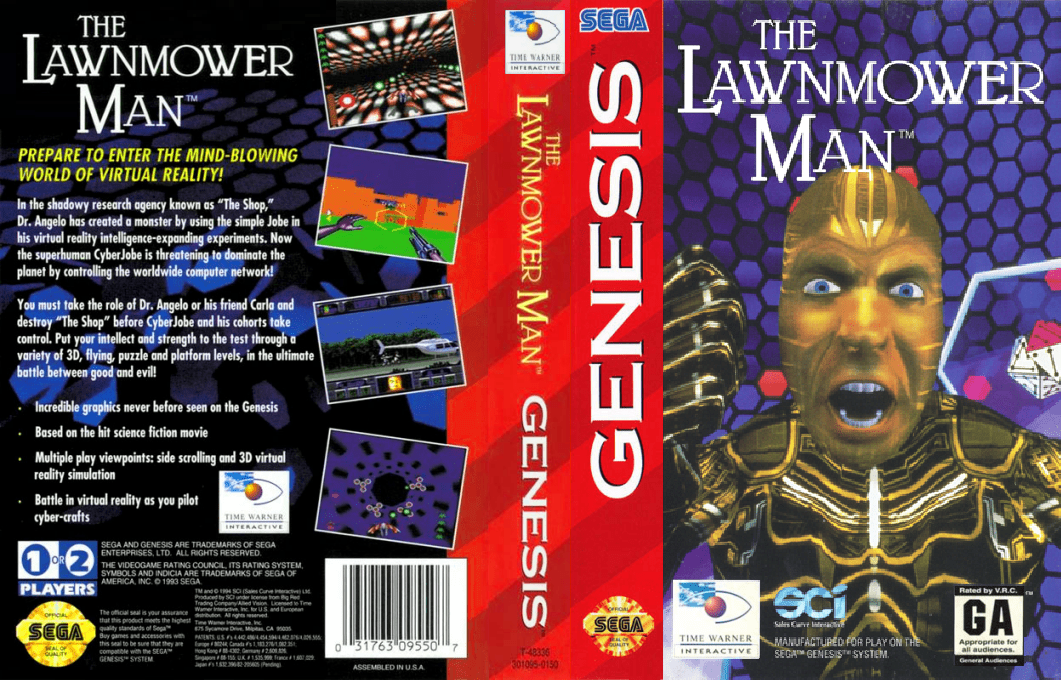 The Lawnmower Man [US,EU] segaMD 1994 Box Art