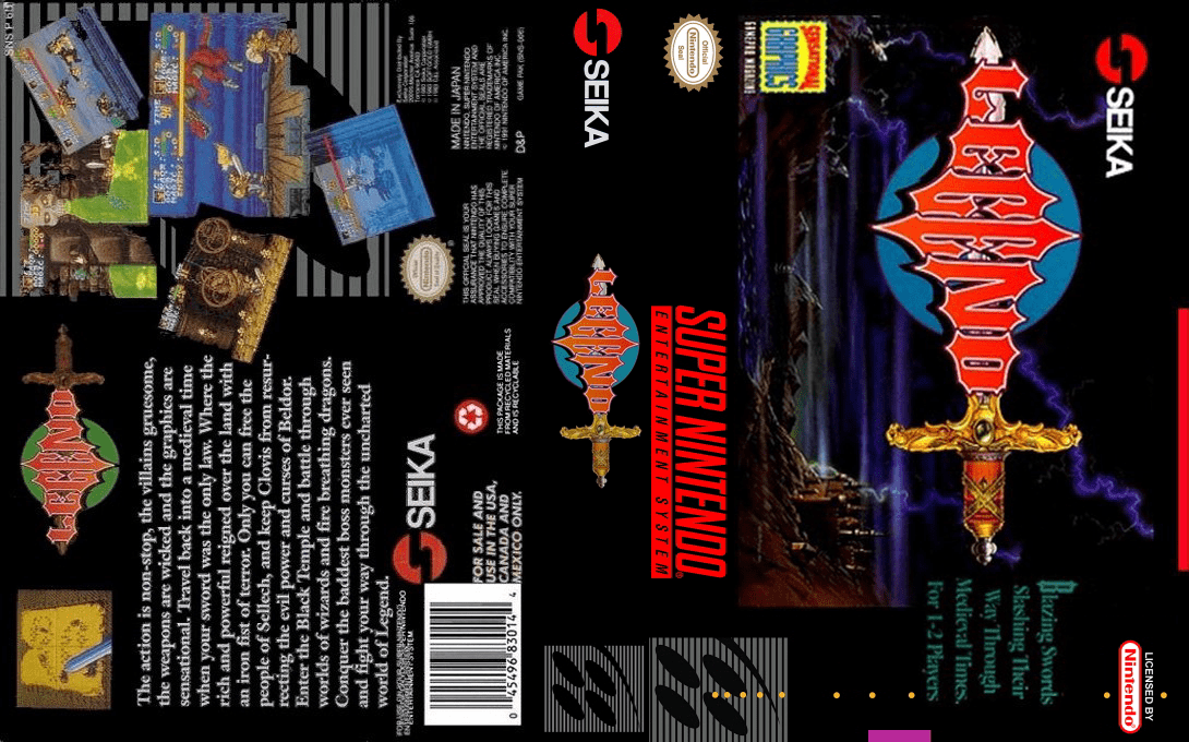 Legend [US] snes 1994 Box Art