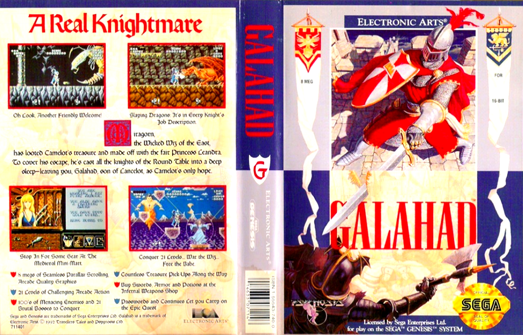 Galahad [US,EU] segaMD 1992 Box Art