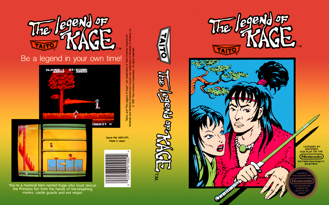 The Legend of Kage [US] nes 1987 Box Art