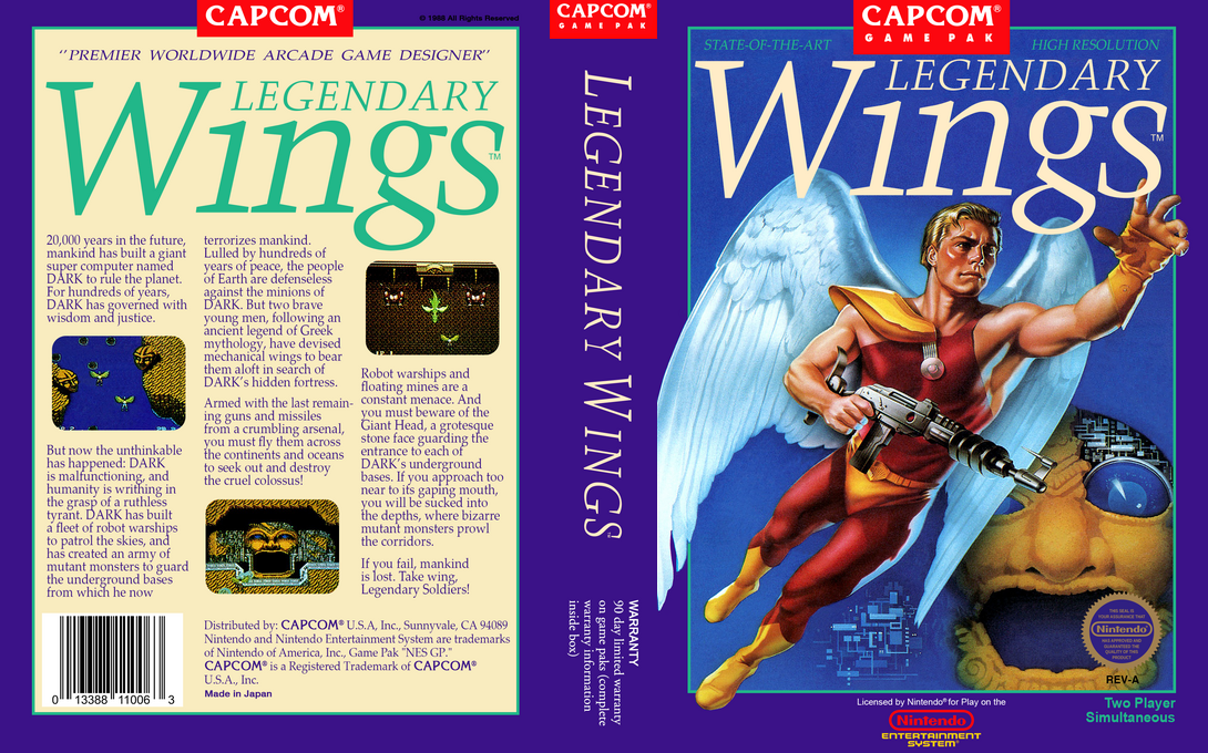 Legendary Wings [US] nes 1988 Box Art